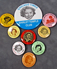 Vintage Shirley Temple Pin-Back Buttons Lot of 9.. picture