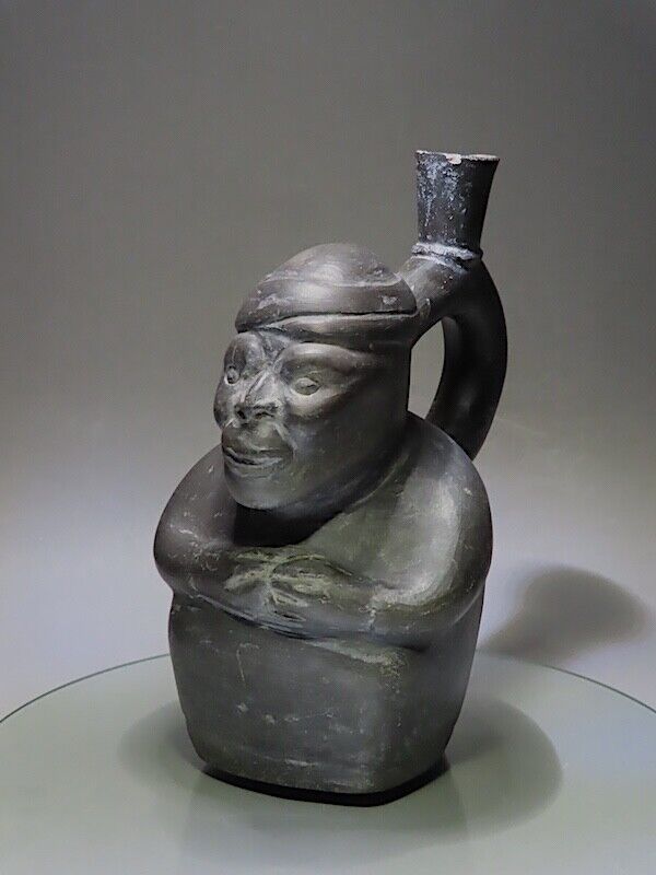 pre columbian TL Test figure priest warrior stirrup vessel ceramic Lambayeque