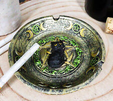 Wiccan Black Cat with Pentagram Triple Moon Celtic Knotwork Cigarette Ashtray picture