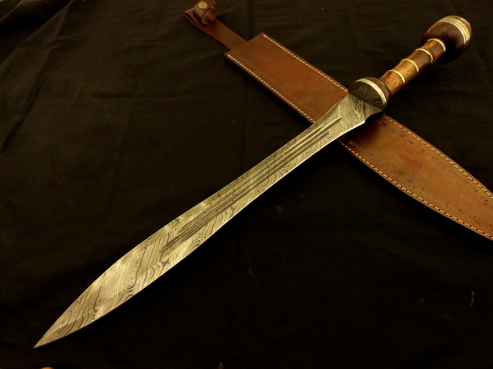 Roman Gladius Historical Custom Made Damascus Steel Blade  Warrior Sword 