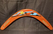 Authentic Australian Traditional Wooden Boomerang w/ Kangaroos 17.5