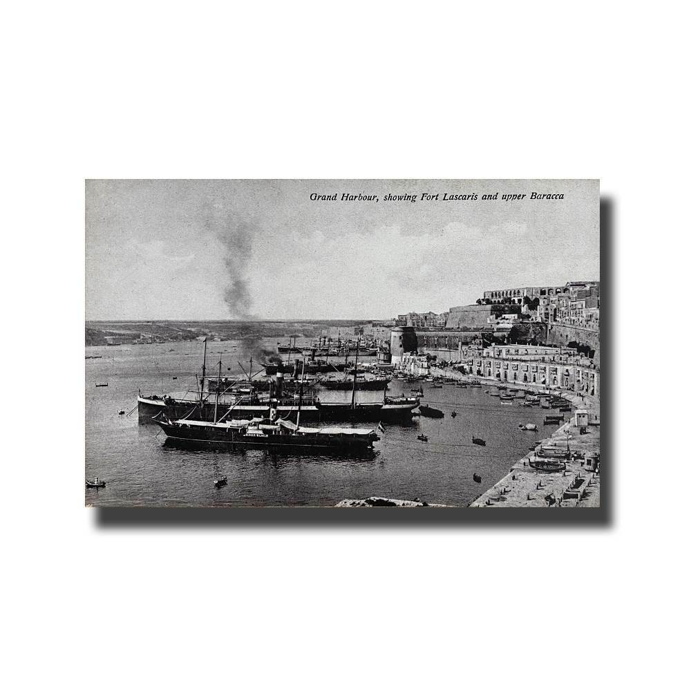 Malta Postcard - Grand Harbour Showing Fort Lascards, New Unused, Made In Saxony
