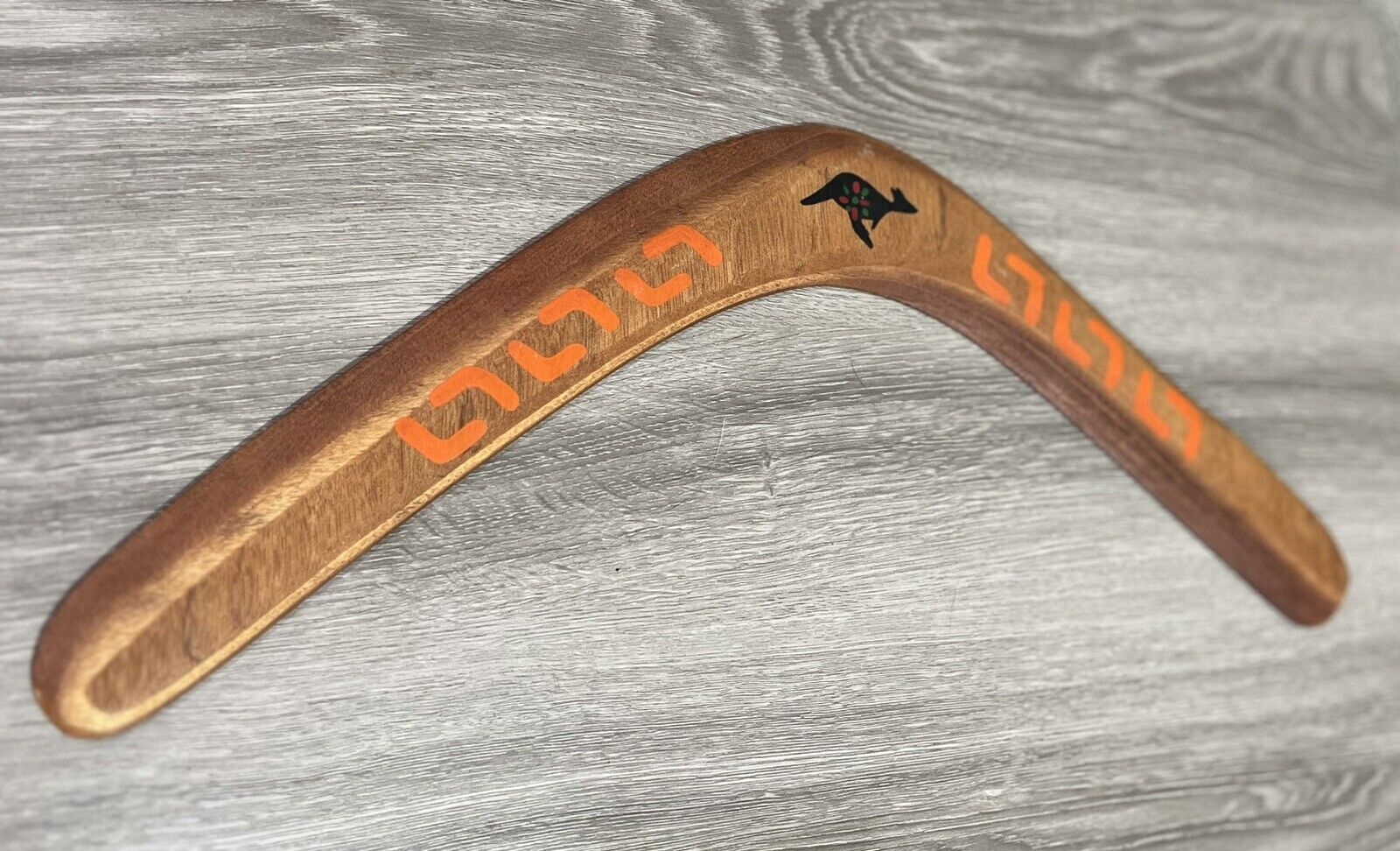 Vintage Hawes Boomerang, Hand Carved Wood, Mudgeeraba, Queensland, 17.5 Inches