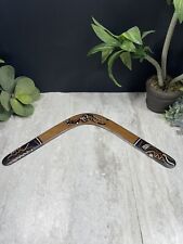 Vintage Handcrafted Wood Boomerang 17” Kangaroo Painted Design Australia picture
