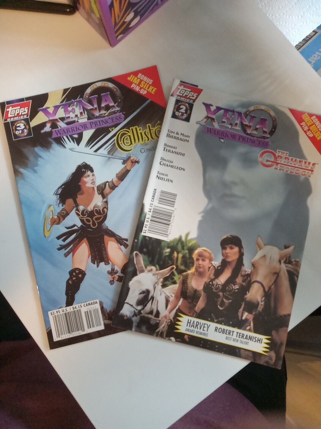 xena warrior princess #2& #3 by topps comics