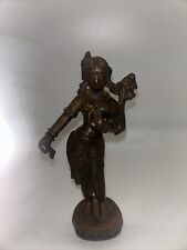 6.5” Antique Bronze Tibetan Temple Goddess Statue picture