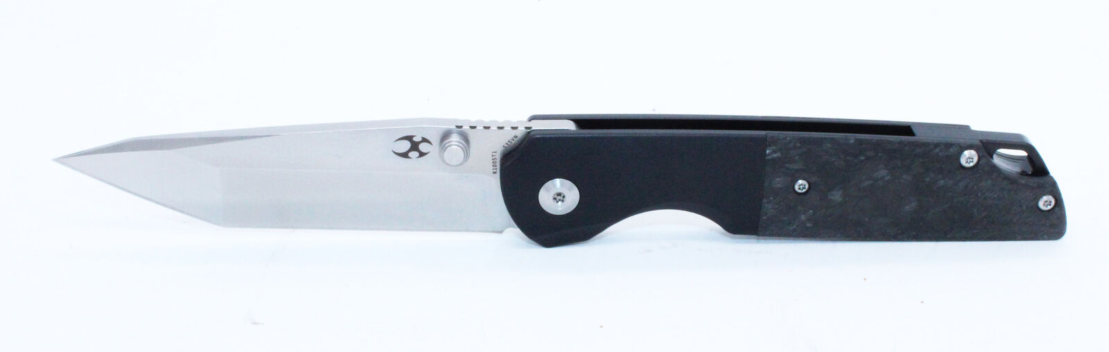 Kansept Warrior Folder Knife Black Ti + CF Handle Tanto S35VN Blade K1005T1