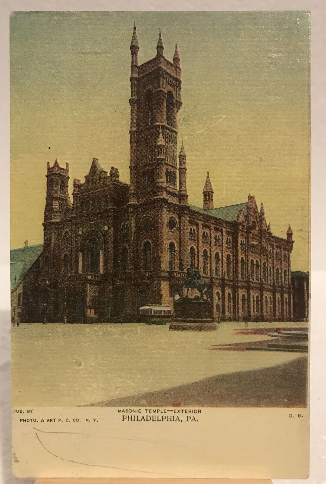 Vintage Postcard- Masonic Temple Exterior View- Philadelphia, Pa