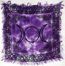 Triple Moon Altar Cloth Celtic Purple Tie Dye Scarf Tarot 18