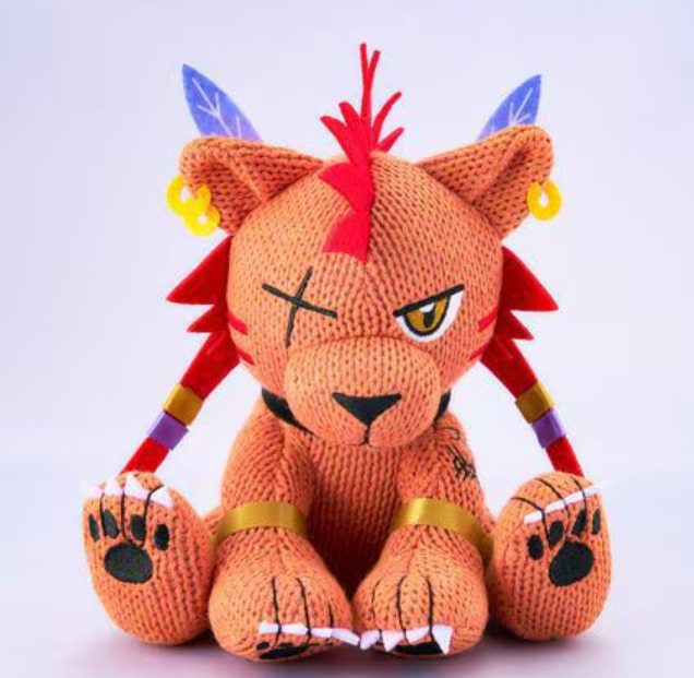 SQUARE ENIX FINAL FANTASY VII Remake Knitting Plush doll Red XIII Japan NEW