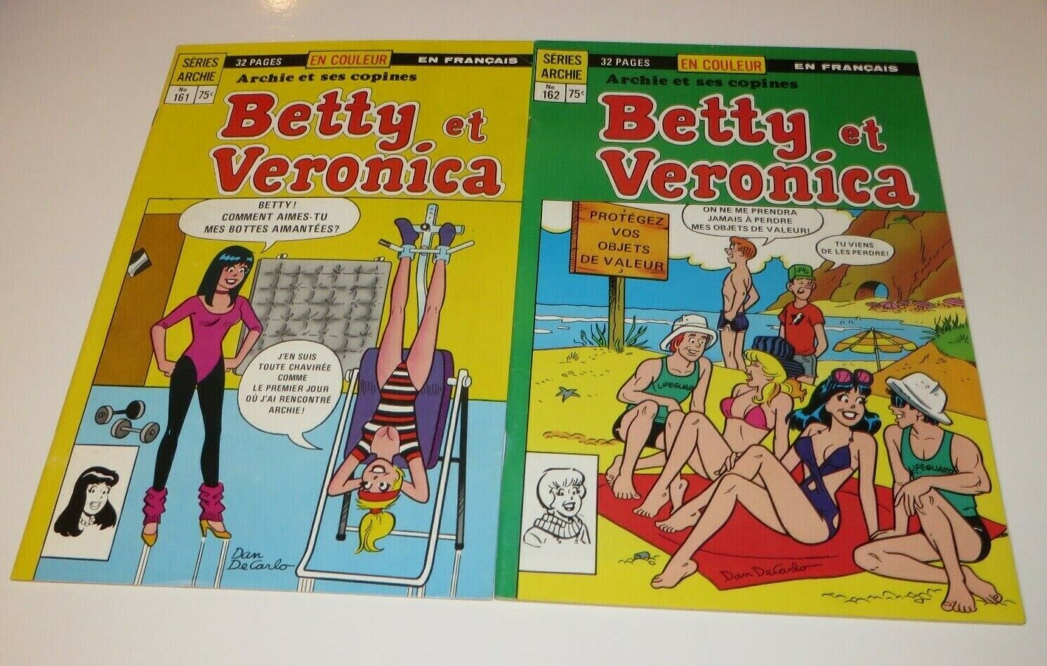 ARCHIE BETTY ET VERONICA #161-162  HERITAGE FRENCH COMIC LOT OF 2 1985 FREE**