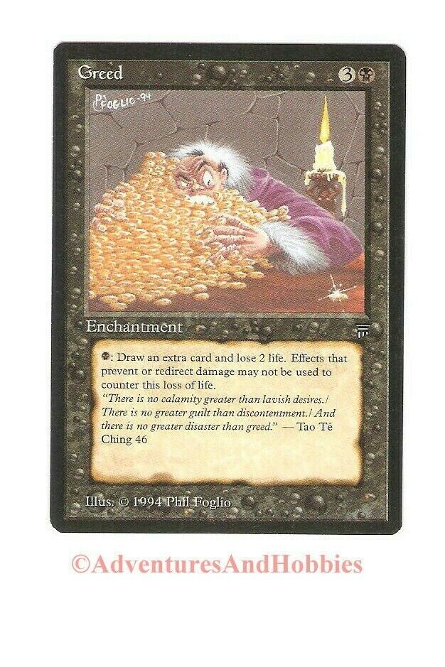 Magic the Gathering MTG Greed Legends Light Play Excellent CCG 176ERS