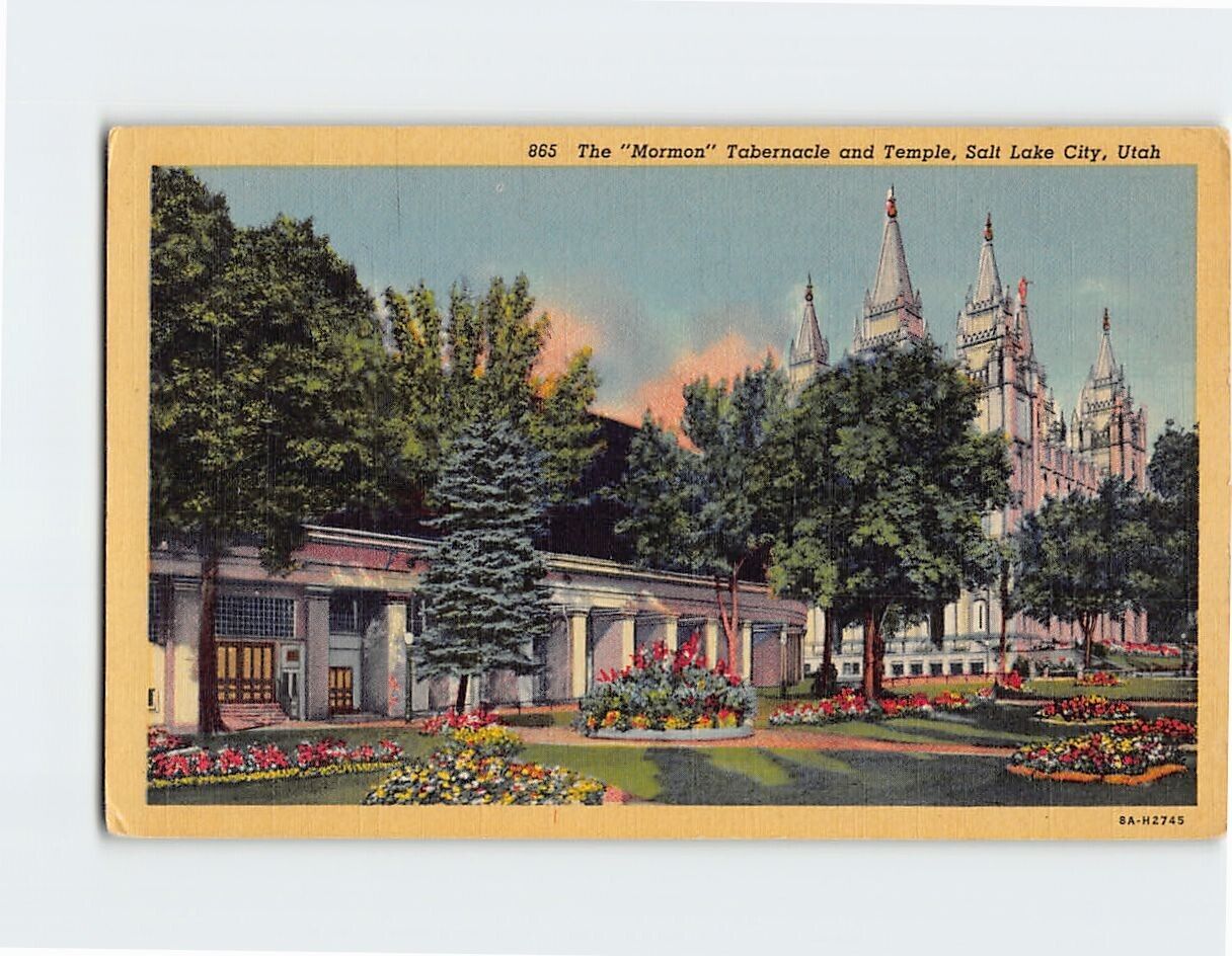 Postcard The Mormon Tabernacle and Temple Salt Lake City Utah USA