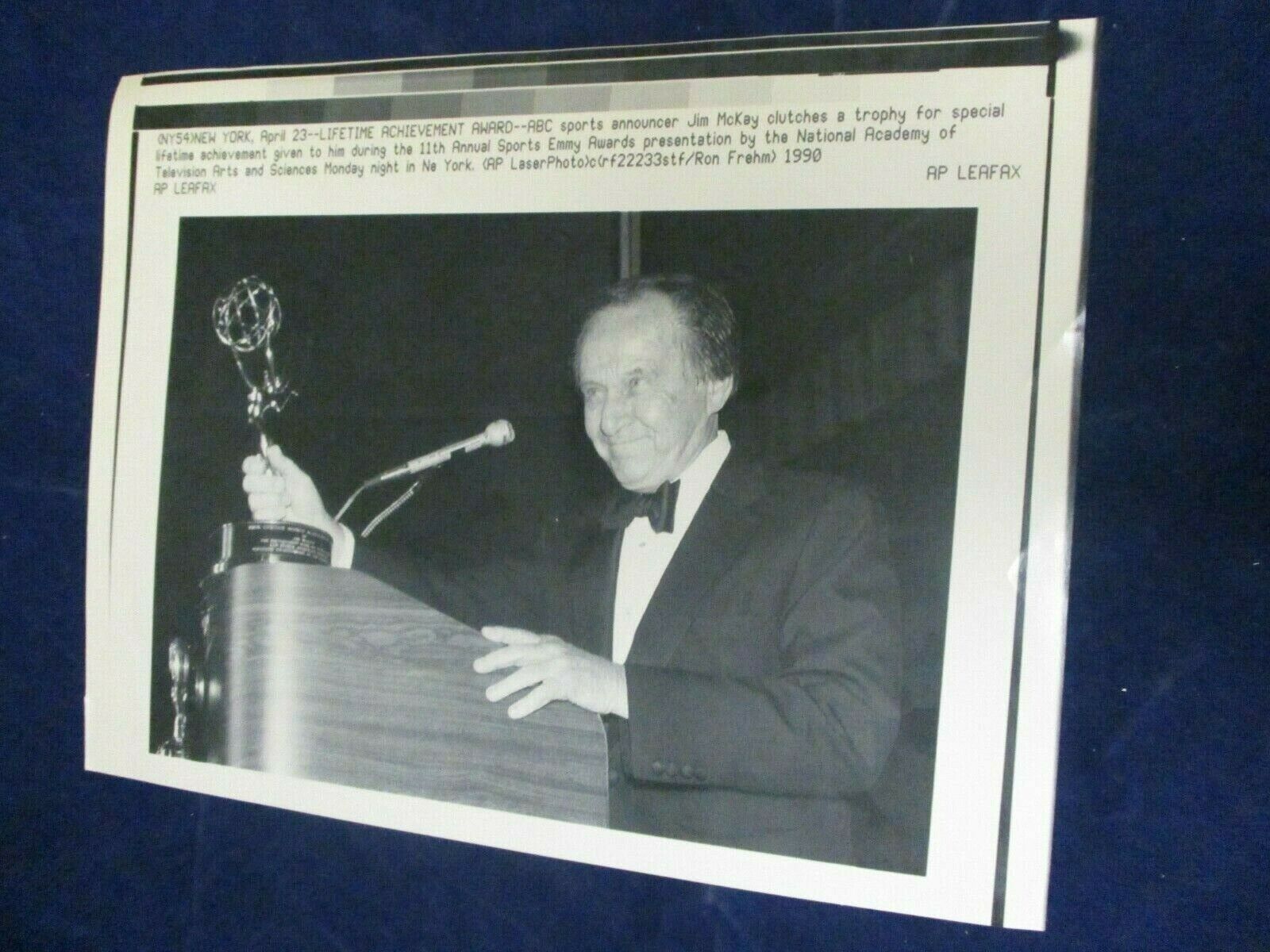Wire Press Photo 1990 ABC Jim McKay 11th Annual Emmy Awards lifetime achievement