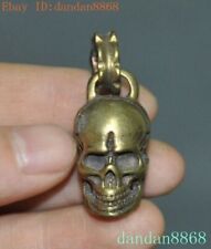 Tibetan Buddhism temple bronze Skull Human skeleton Death's head amulet Pendant picture