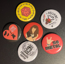 Lot of 6 EDDIE MUNSON Stranger Things Hellfire Club Inspired Buttons ST4 Netflix picture