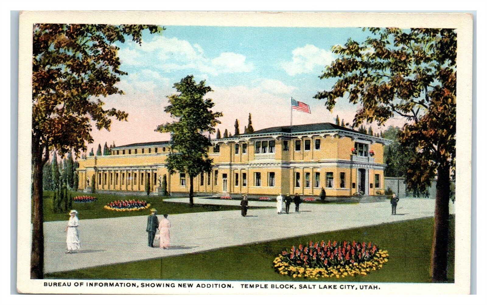 Bureau of Information, Temple Block, Salt Lake City, UT Postcard *6V1
