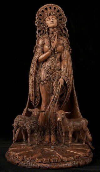 BRIGID: Celtic Mother Goddess – Wood Finish Resin