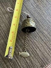 Vintage Small Brass Buddhist Temple Bell Embossed With Dragon picture