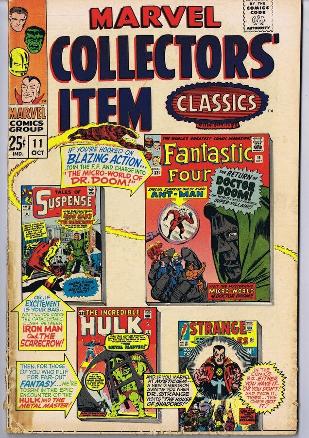 Marvel Collector\'s Item Classic #11 ORIGINAL Vintage 1967 Fantastic Four Hulk