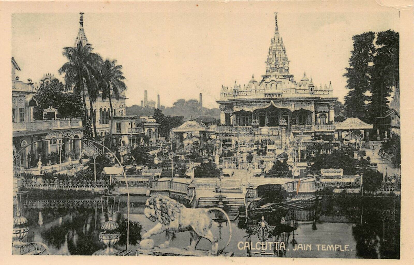 Jain Temple, Calcutta, India, Early Real Photo Postcard, Unused