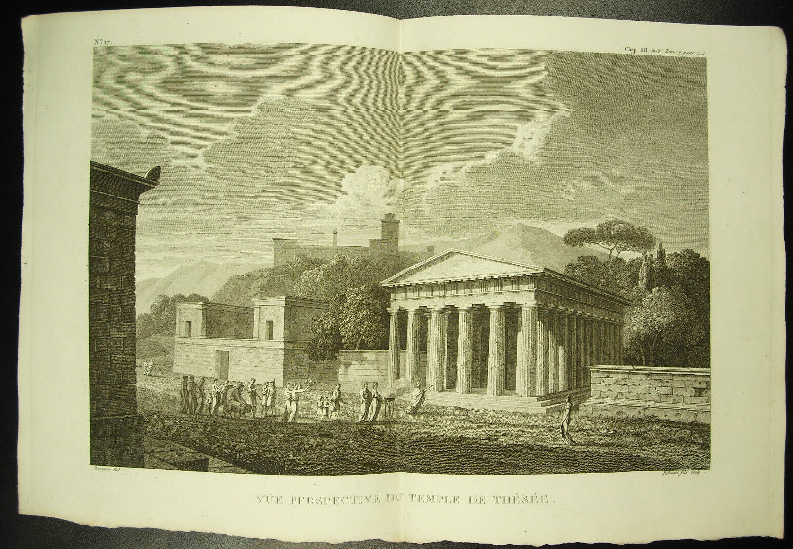 Vue du temple de Thésée Temple of Theseus c 1790 Bourgeois Del Pillement sc .
