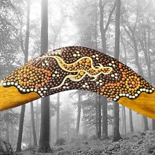 Dream Time Down Under 8” Boomerang From Australia Aboriginal Art Wood Authentic picture