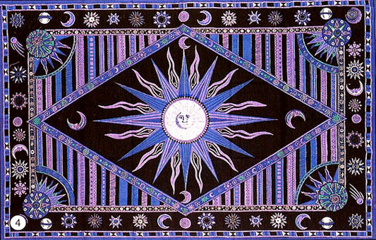 # TAPESTRY Hanging SUN MOON Wall Decor SPREAD Celtic TIE DYE Tablecloth Purple