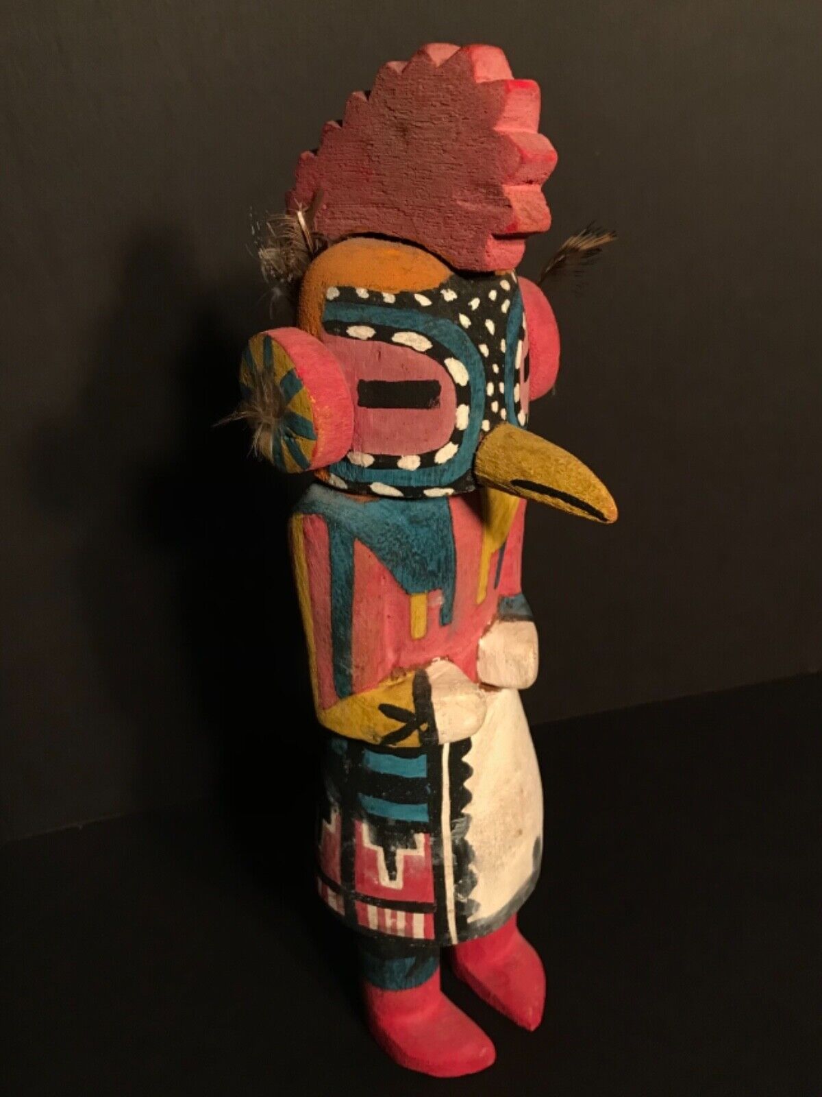  HOPI PUEBLO CARVED COTTONWOOD ROOT ROOSTER KACHINA DOLL, MID 20TH C, EXCELLENT