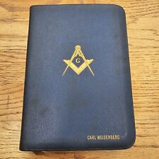 Holy Bible Masonic Edition 1957 Holman Blue Cover Temple Illustrated KJV  picture