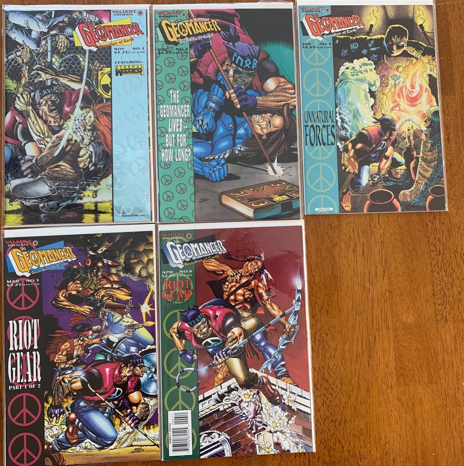Geomancer by Valiant 1994 - 1995 Lot of 5 Issues 1, 2, 3, 5, and 6
