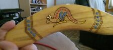 Hand Made Boomerang Aboriginal Hand Painted Brigalow Wood Australia  picture