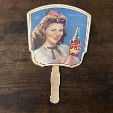 Rare Shirley Temple RC Cola Ad Fan, WW2 War Bonds Nehi Vintage Antique picture