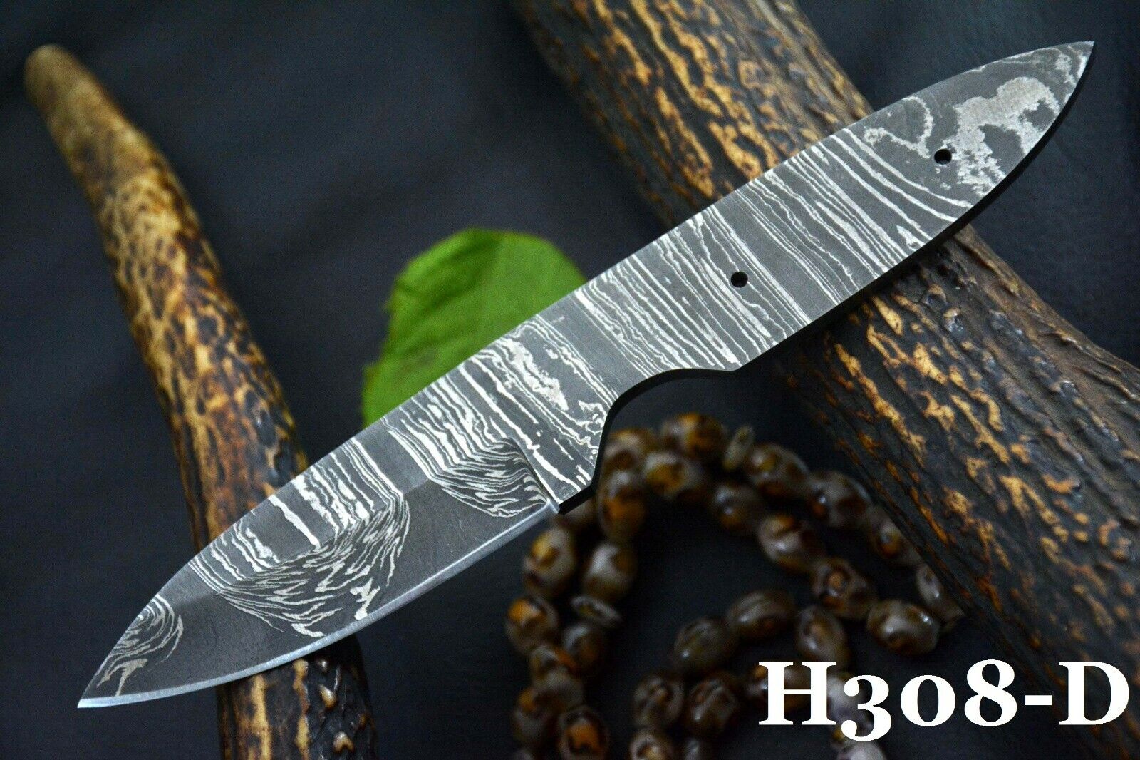 Custom Knife Making Supply Damascus Steel Blank Blade Hunting Knife Handmade (D)