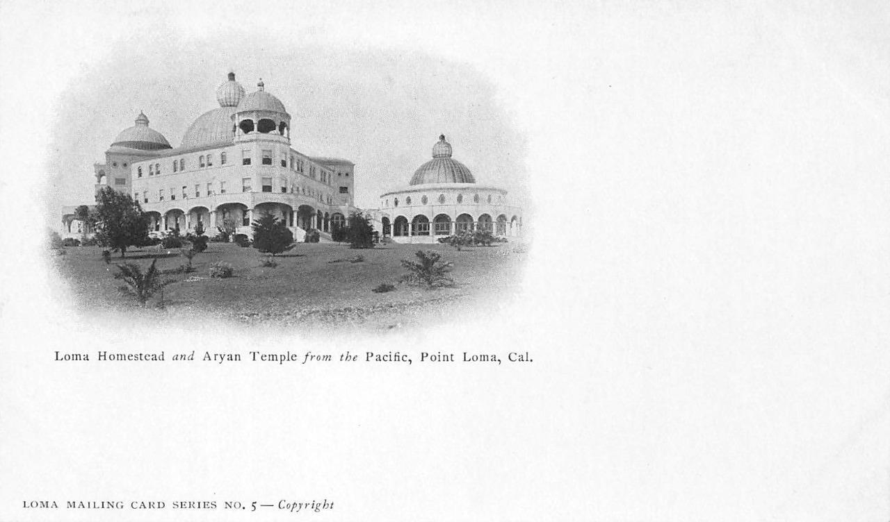 Loma Homestead & Aryan Temple, Point Loma, California Pre-1907 Vintage Postcard