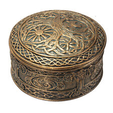 Sacred Moon And Sun Celtic Knotwork Yggdrasil Tree Of Life Wicca Trinket Box picture