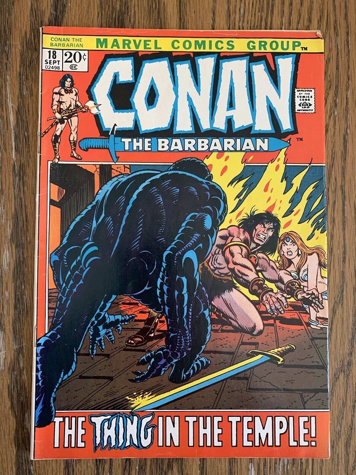 Conan The Barbarian #18 Marvel 1972, Gil Kane, The Thing In The Temple. VF