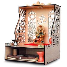 Gajanan Temple Wooden MDF Pooja Mandir for Home, Office with LED Spot Light picture