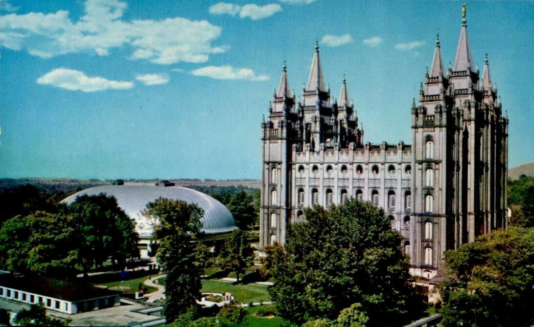 Temple Square Salt Lake City Utah Mormom Vintage Postcard 68