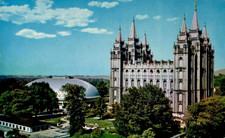 Temple Square Salt Lake City Utah Mormom Vintage Postcard 68 picture