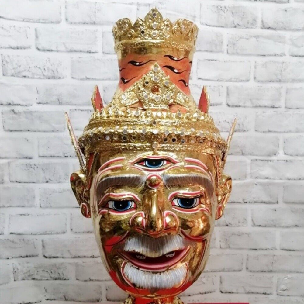 Head Hermit Taa Fai Ascetic Statue Crowns Traditional Headpiece Paper Sak Yant