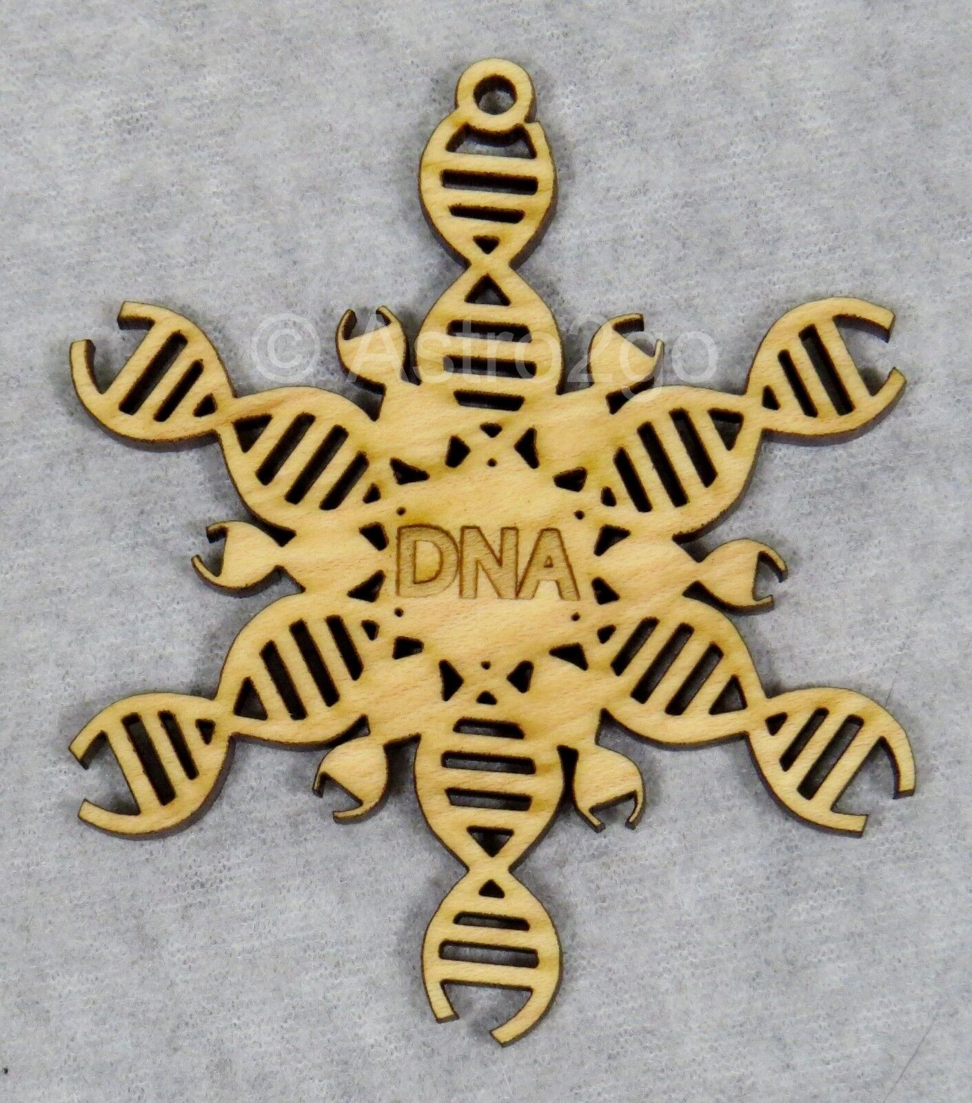 DNA SNOWFLAKE--Double Helix Biology Genome Science Nestled Pines wooden ornament