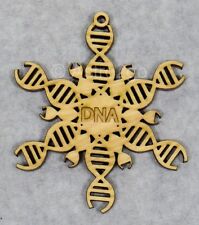 DNA SNOWFLAKE--Double Helix Biology Genome Science Nestled Pines wooden ornament picture