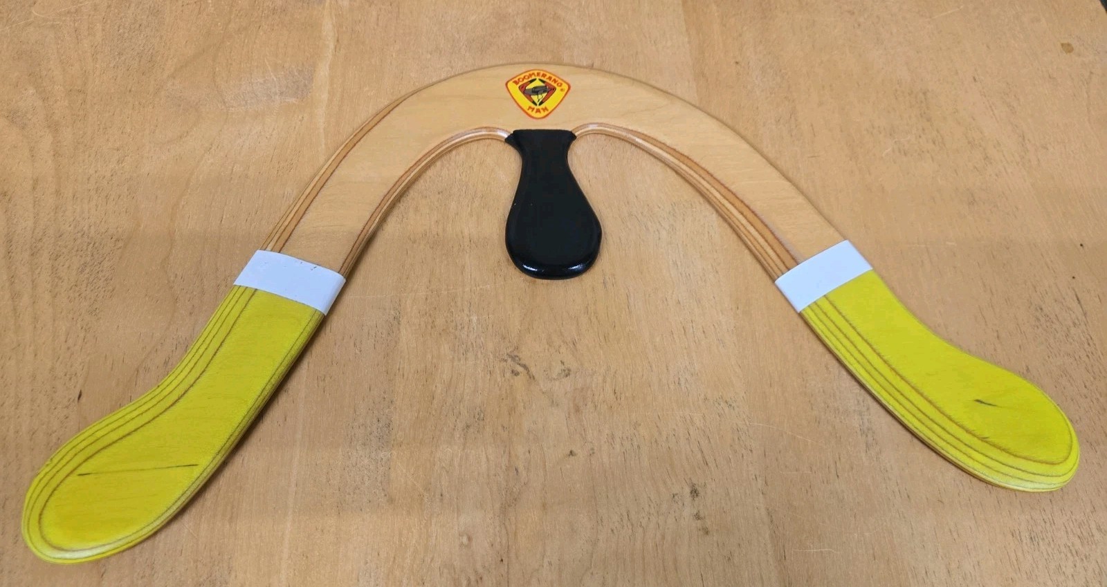 Wooden Rusty Harding Boomerang Man Hand Painted Old Vintage Rare Design