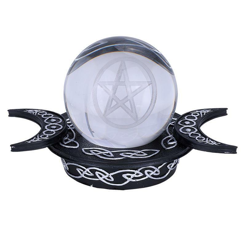 Celtic Triple Moon Pentagram Scrying/Gazing Ball pagan wicca witch