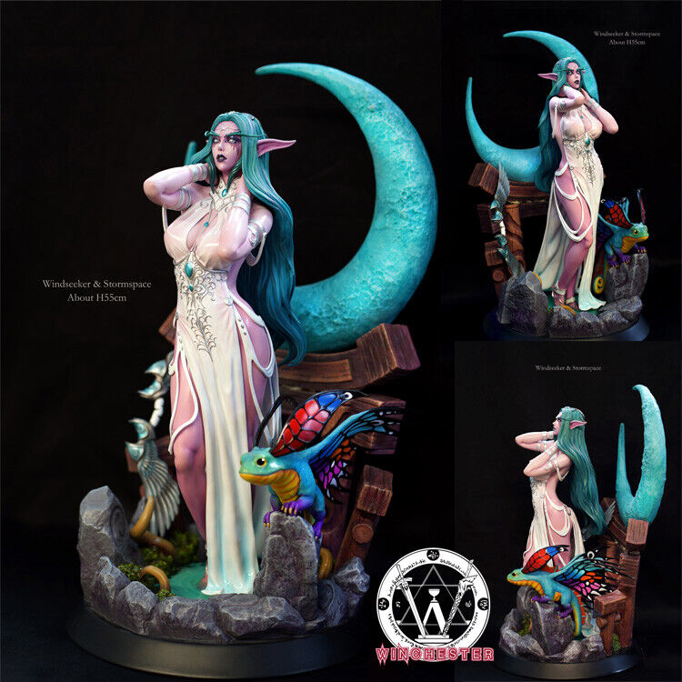 Windseeker Studio WD 1/4 Tyrande Whisperwind GK Resin Painted LED Model Statue