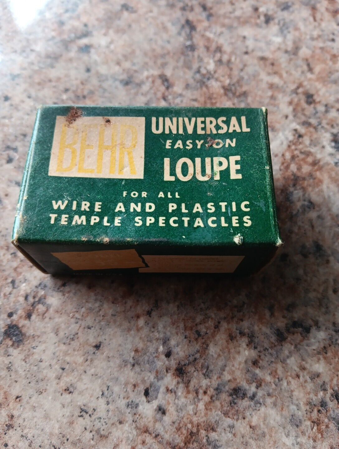 VINTAGE BEHR UNIVERSAL EASY ON LOUPE MODEL 55 TEMPLE SPECTACLES