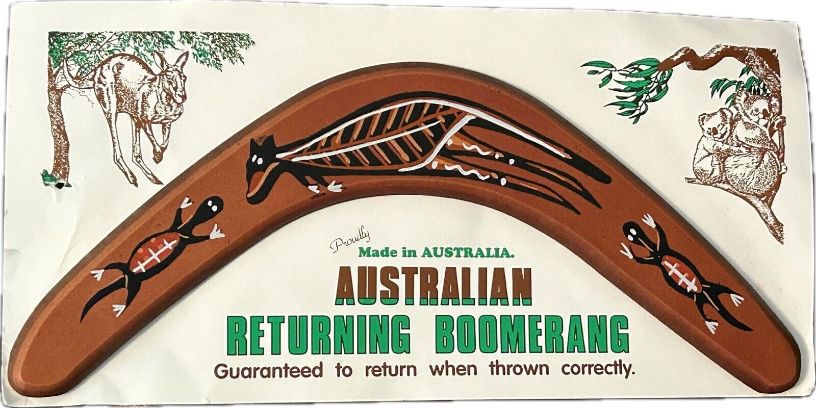NEW Australian Returning Boomerang Authentic Hand Painted 11 1/4”    G1-8