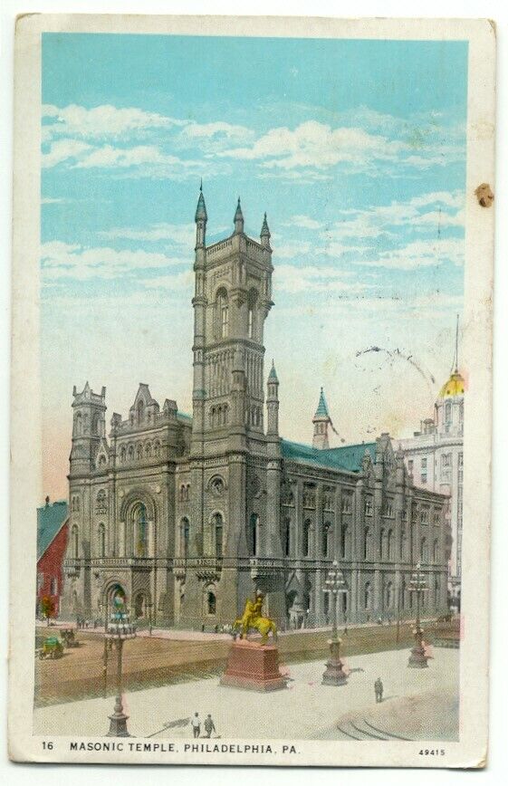 Philadelphia PA Masonic Temple Postcard Pennsylvania
