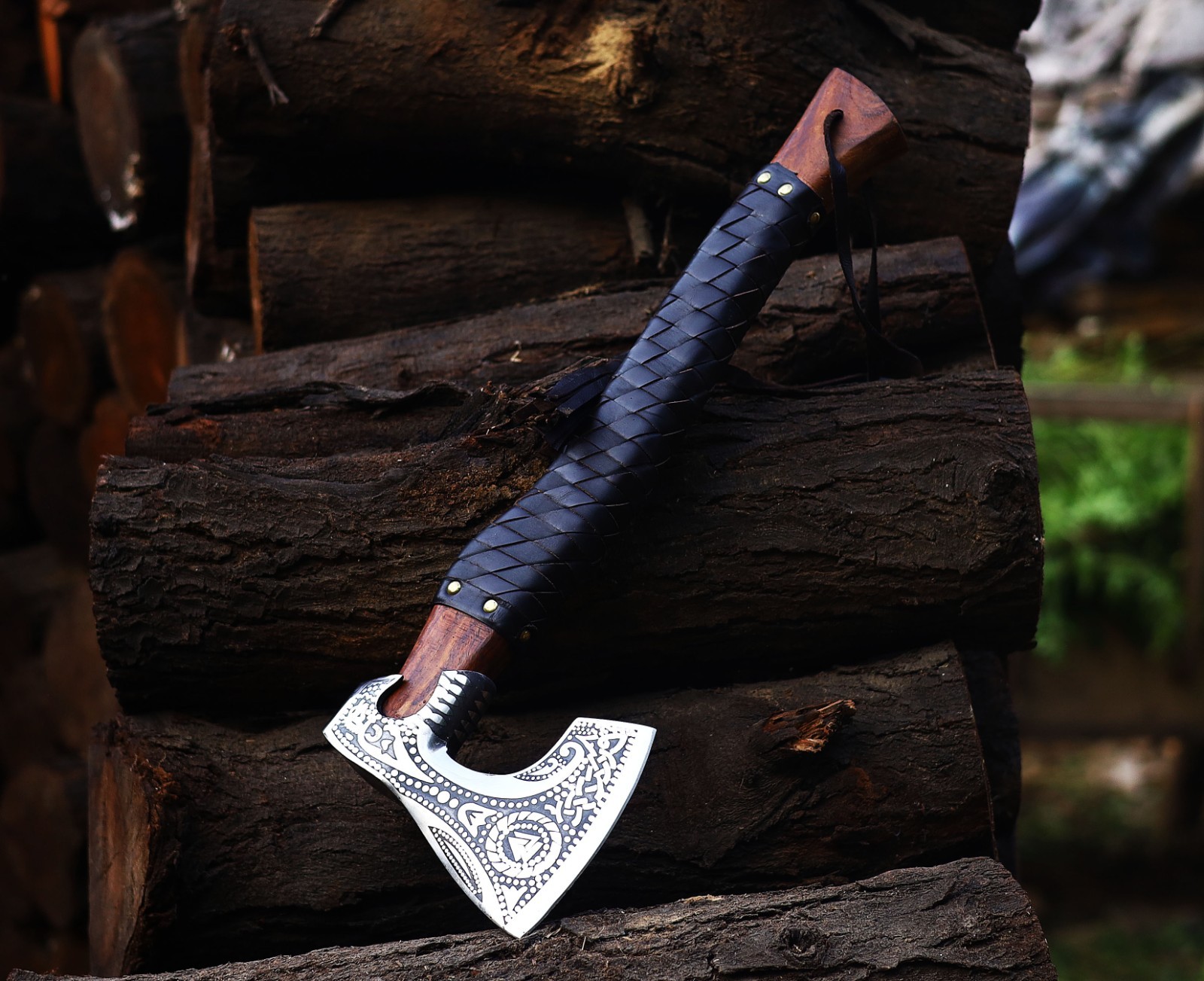 Large Berserker Axe Norse Axe Scandinavian Double Handed Viking Hatchet Axe